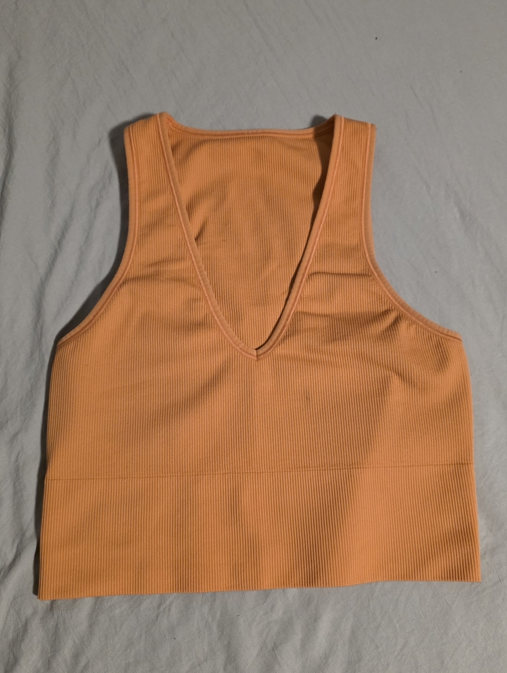 Athleta Aurora Cropped V Neck Ribbed Tank Top